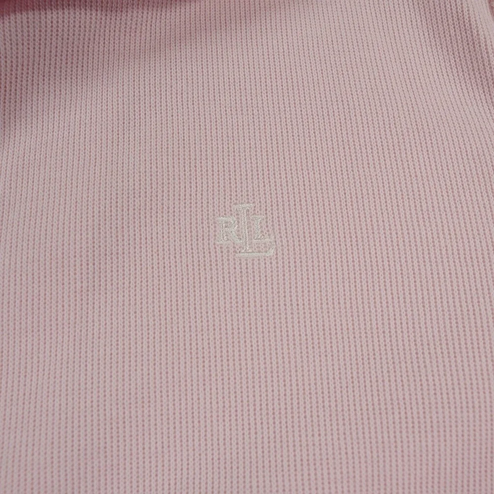 Lauren Ralph Lauren Women's Pink Zip Tennis Club Jacket Sweater L Cotton RL Logo